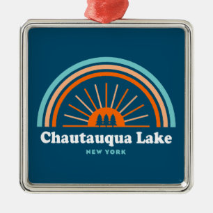Chautauqua Lake New York Rainbow Metalen Ornament