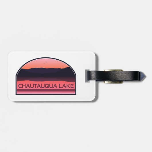 Chautauqua Lake New York Red Sunrise Bagagelabel (Achterkant horizontaal)