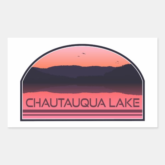 Chautauqua Lake New York Red Sunrise Rechthoekige Sticker (Voorkant)