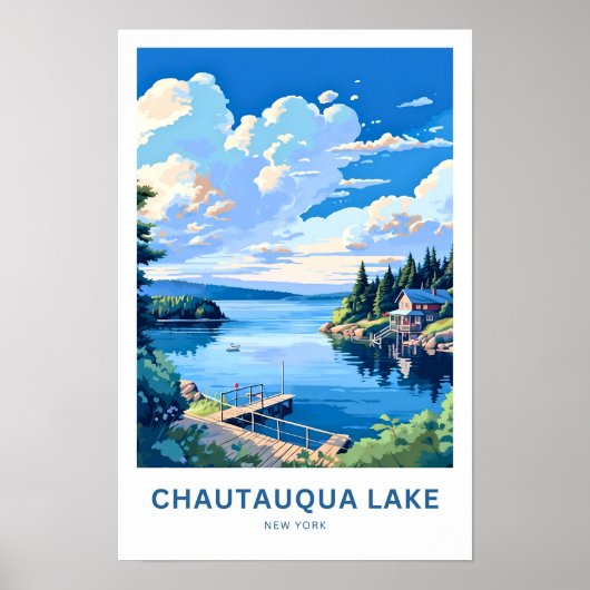 Chautauqua Lake New York Reisprint Poster (Voorkant)