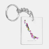 Chautauqua Lake Silhouette Map Sleutelhanger (Voorkant Links)