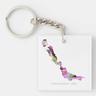 Chautauqua Lake Silhouette Map Sleutelhanger