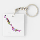 Chautauqua Lake Silhouette Map Sleutelhanger (Achterkant)