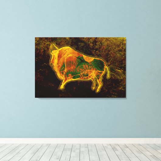 Chauvet Bison Canvas Print (Insitu (Houten vloer))