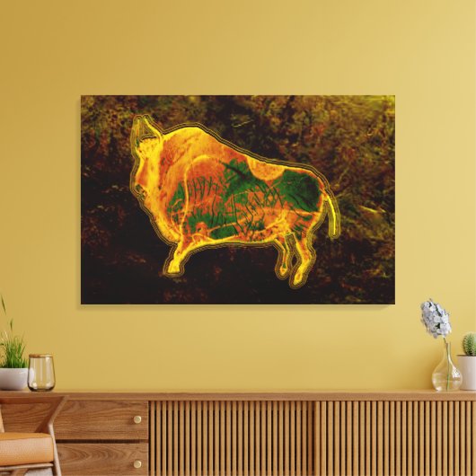 Chauvet Bison Canvas Print (Insitu (Woonkamer))