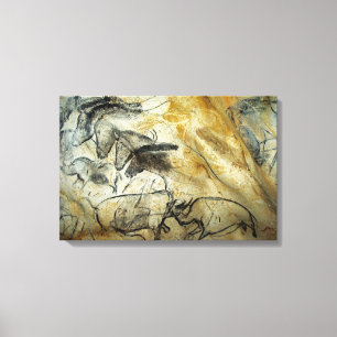 Chauvet Lascaux Grotschildering Paarden en dieren Canvas Afdruk