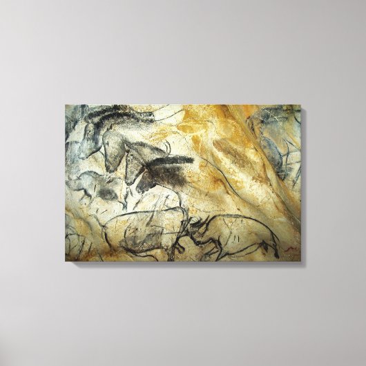 Chauvet Lascaux Grotschildering Paarden en dieren Canvas Afdruk (Voorkant)