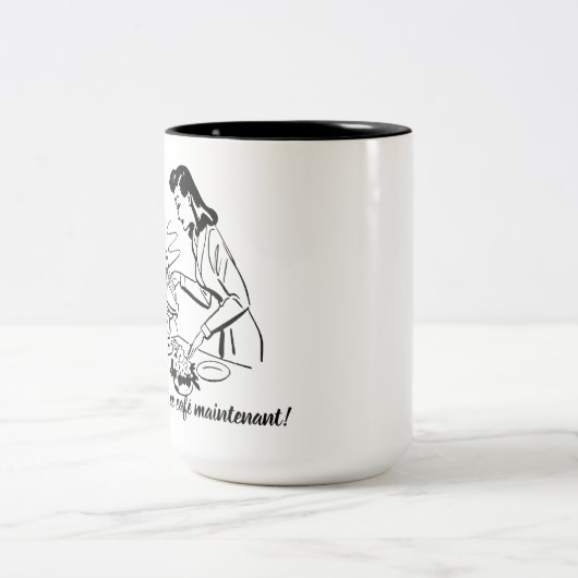Chauvinistisch Man - Ik neem die koffie nu wel Tweekleurige Koffiemok (Center)