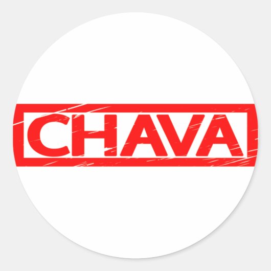 Chava Stamp Ronde Sticker (Voorkant)