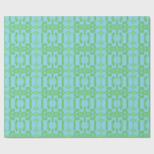 Chavanel Brushstroke Ikat in Green and Aqua Cadeaupapier (Vlak)