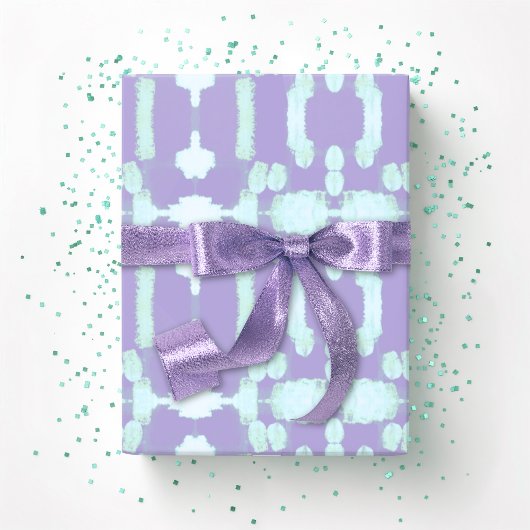 Chavanel Brushstroke Ikat in Purple and Teal Cadeaupapier