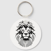 Chaveiro Círculo de Metal com rosto de leão 5,08cm Sleutelhanger (Voorkant)