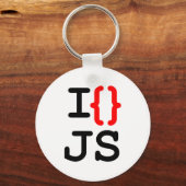 "Chaveiro I {} JS - Ik hou van Javascript" Sleutelhanger (Voorkant)