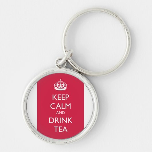 Chaveiro keep calm and drink tea rosa sleutelhanger (Voorkant)