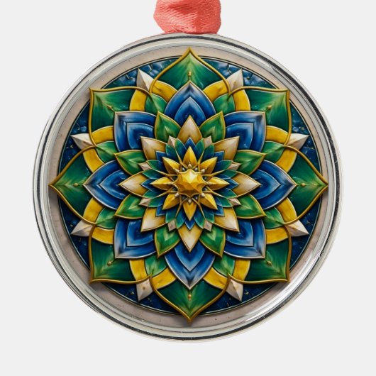 Chaveiro Mandala Luxo - 01 Metalen Ornament (Voorkant)