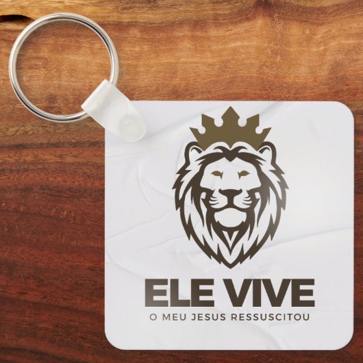 Chaveiro personalizado Ele Vive (frente e verso)   Sleutelhanger (Voorkant)