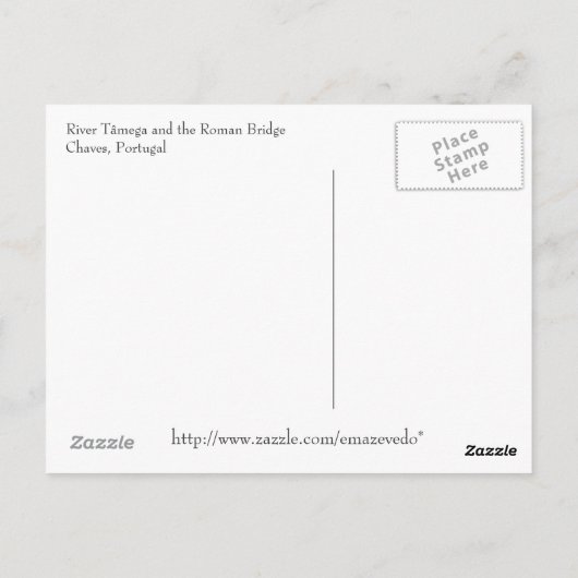 Chaves, Portugal Briefkaart (Achterkant)