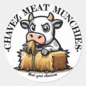 Chavez Jerky Ronde Sticker (Voorkant)