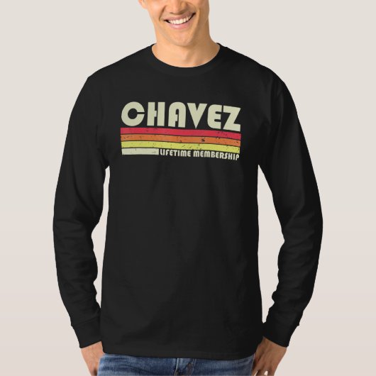 Chavez Surname Retro  80-90-jarige Reun T-shirt (Voorkant)