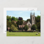 Chawton Hampshire - Sheep beside Church Briefkaart (Voorkant / Achterkant)