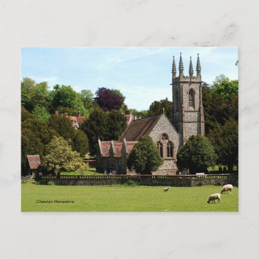 Chawton Hampshire - Sheep beside Church Briefkaart (Voorkant)
