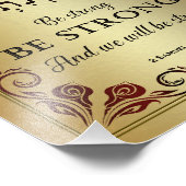 Chazak be Strong Hebrew English Bible Print Foto Afdruk (Hoek)