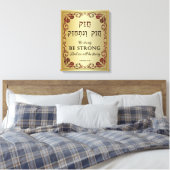 Chazak be Strong Hebrew English Bijbel Canvas Afdruk (Insitu (Slaapkamer))
