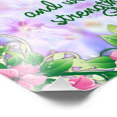 Chazak Be Strong Hebrew English Flowers Foto Afdruk (Hoek)