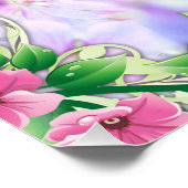 Chazak Be Strong Hebrew English Flowers Perfect Poster (Hoek)