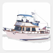 CHB DIESEL TRAWLER VIERKANTE STICKER (Voorkant)