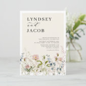 CHC Waterverf Wildflower Bloemen Bruiloft Kaart (Staand voorkant)