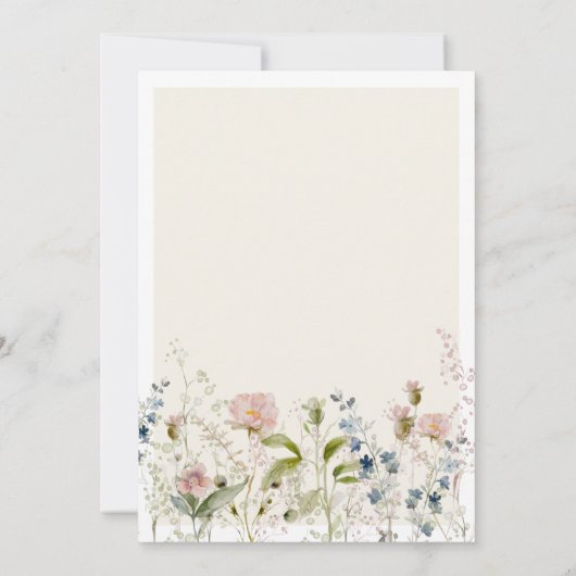 CHC Waterverf Wildflower Bloemen Bruiloft Kaart (Achterkant)