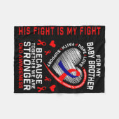 Chd Awareness Baby Brother Warrior Heart Disease C Fleece Deken (Voorkant (Horizontaal))