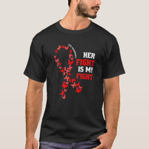 Chd Awareness Draag Red Haar gevecht is mijn gevec T-shirt