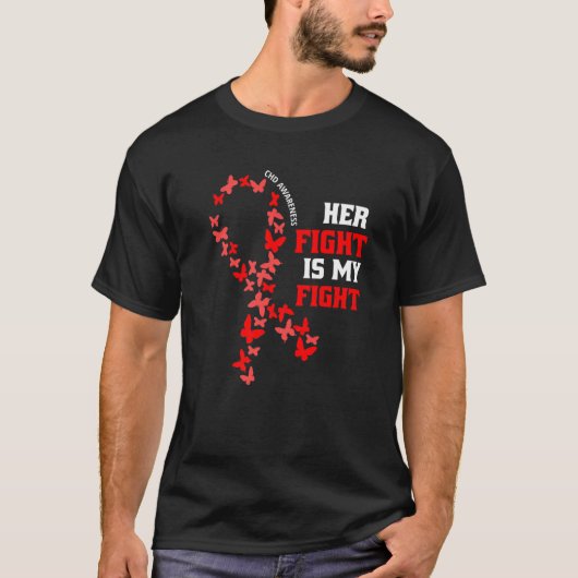 Chd Awareness Draag Red Haar gevecht is mijn gevec T-shirt (Voorkant)