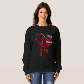 Chd Awareness Draag Red Haar gevecht is mijn gevec Trui (Voorkant volledig)