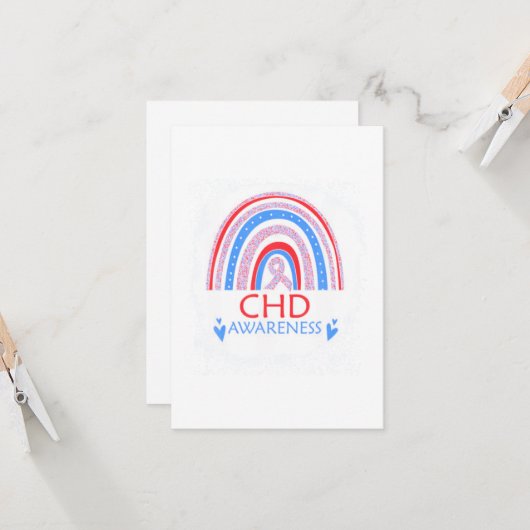 CHD Awareness Heart Disease Bleached Kaart (Voorkant / Achterkant in situ)