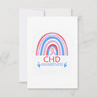 CHD Awareness Heart Disease Bleached Kaart