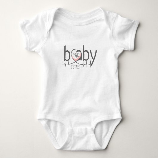 CHD Baby Heartbeat Jersey Bodysuit (Voorkant)