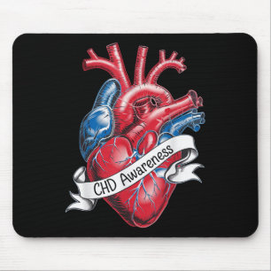 CHD Bewustzijn Anatomisch Hart Ribbon Design Muismat
