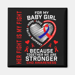 Chd-bewustzijn Baby Meisje Dochter Hartziekte Moed Magneet