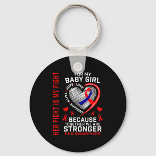 CHD-bewustzijn Baby Meisje Dochter Hartziekte Moed Sleutelhanger