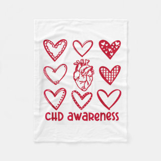 CHD-bewustzijn Hart Anatomisch Hartziekte Maand Fleece Deken