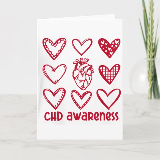 CHD-bewustzijn Hart Anatomisch Hartziekte Maand Kaart (Voorkant)