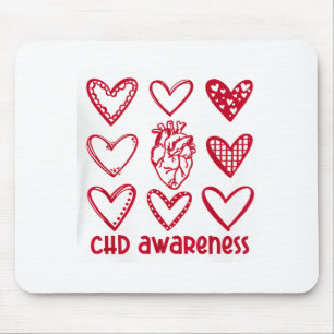 CHD-bewustzijn Hart Anatomisch Hartziekte Maand Muismat