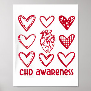 CHD-bewustzijn Hart Anatomisch Hartziekte Maand Poster