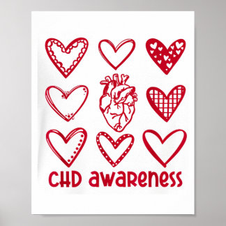 CHD-bewustzijn Hart Anatomisch Hartziekte Maand Poster