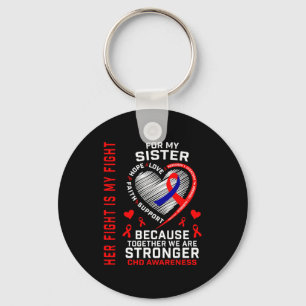 CHD-bewustzijn Zus Hartziekte Matching Familie Sleutelhanger