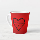 CHD-bewustzijnsmok Latte Mok (Linkerhoek)