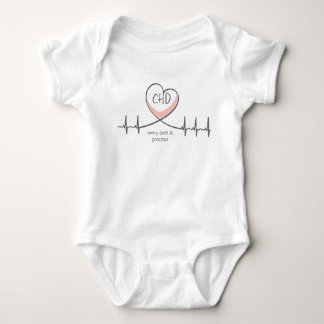CHD EKG Heart Warrior Baby Jersey Bodysuit